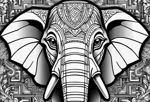 Elephant head made of legos tattoo idea