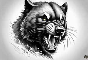 Wolverine animal runnig tattoo idea