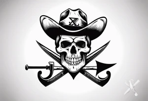 Design a line work tattoo with a 21, Hooligan bar and an Axe in the style of a skull and cross bones with the 21 as the skull tattoo idea