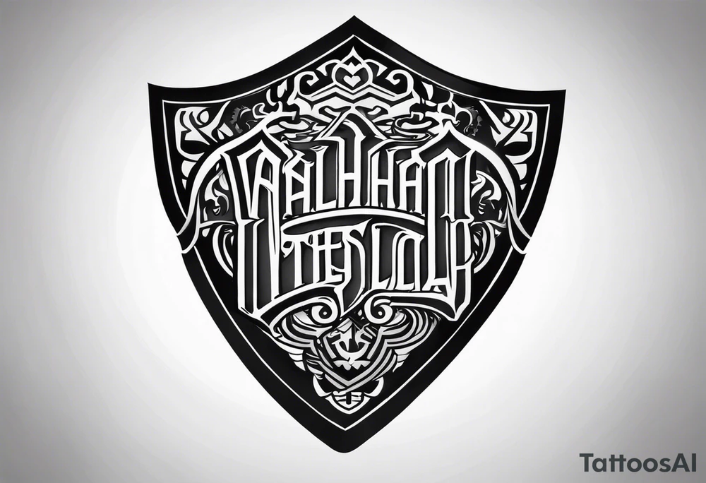 Valhalla steps shield tattoo idea