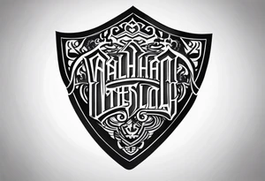 Valhalla steps shield tattoo idea