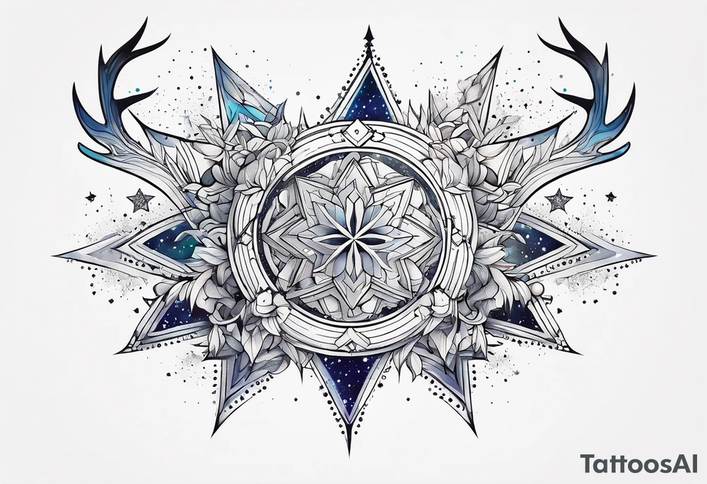 Constellation, animal, snowflake tattoo idea