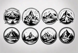 barbell, cycle, mountain tattoo idea