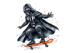 Skateboarding Darth Vader tattoo idea