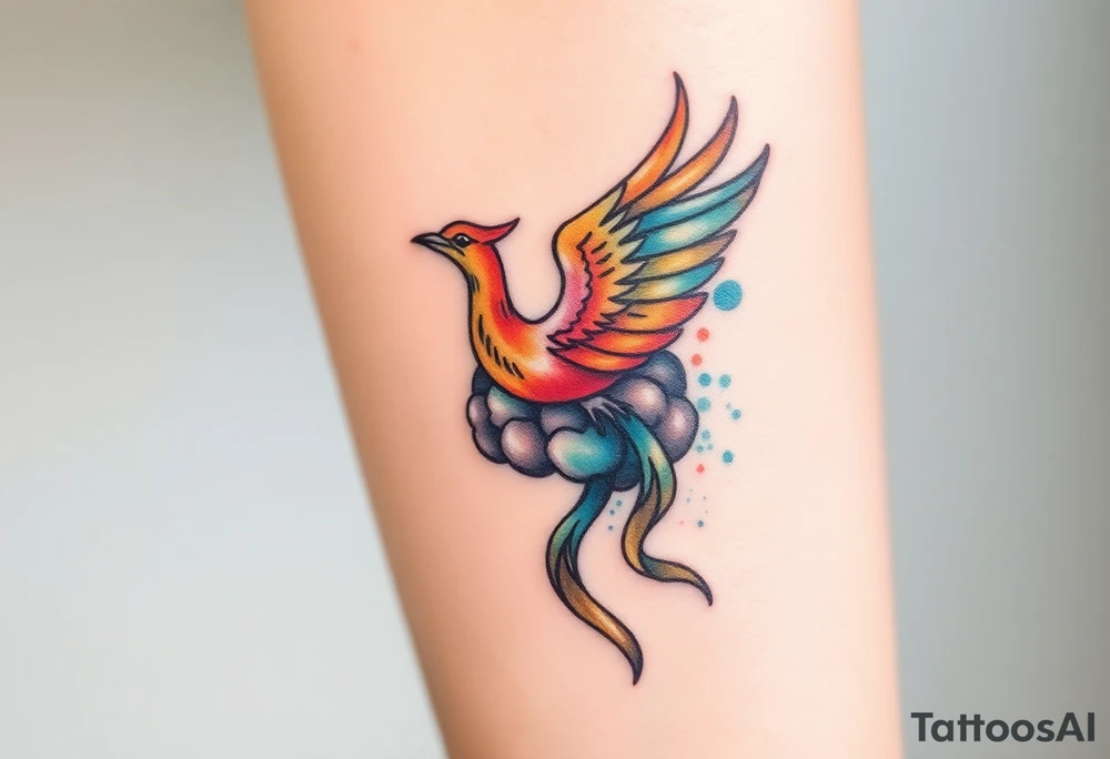 A phoenix rising out of a brain tattoo idea