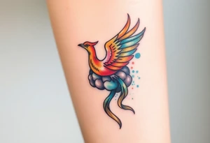 A phoenix rising out of a brain tattoo idea