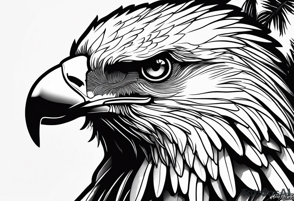 Eagle and a White Dove side by side tattoo idea