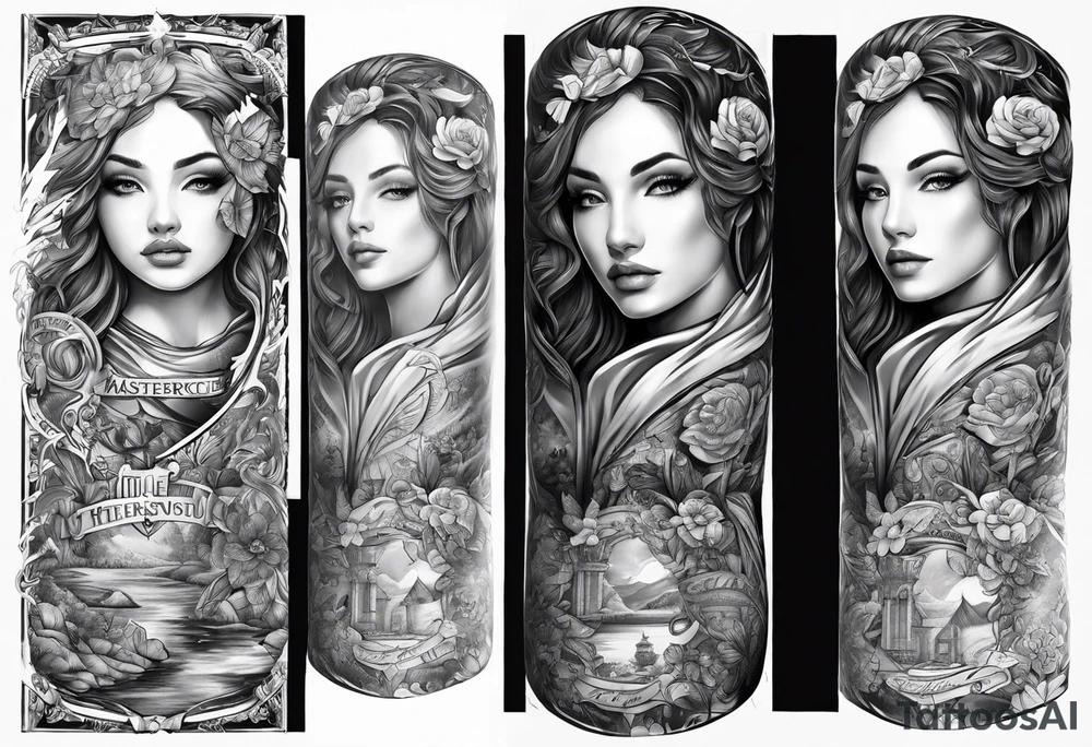 Sleeve with bible verses tattoo idea
