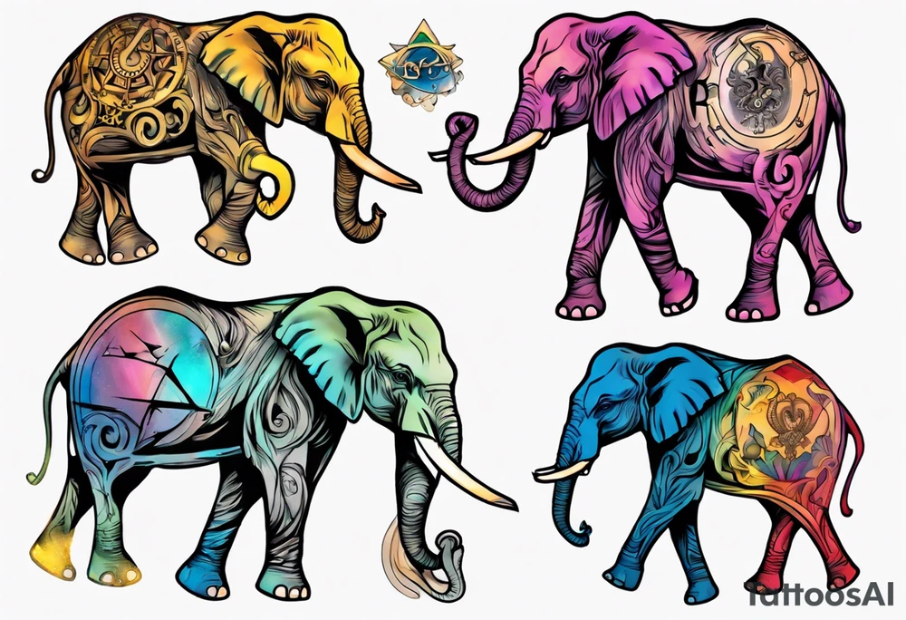 Libra, Massachusetts, elephant, pride colors, music tattoo idea