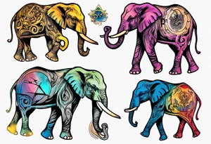 Libra, Massachusetts, elephant, pride colors, music tattoo idea
