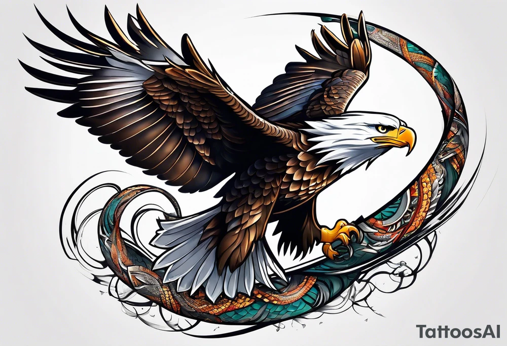 eagle catching snake tattoo idea