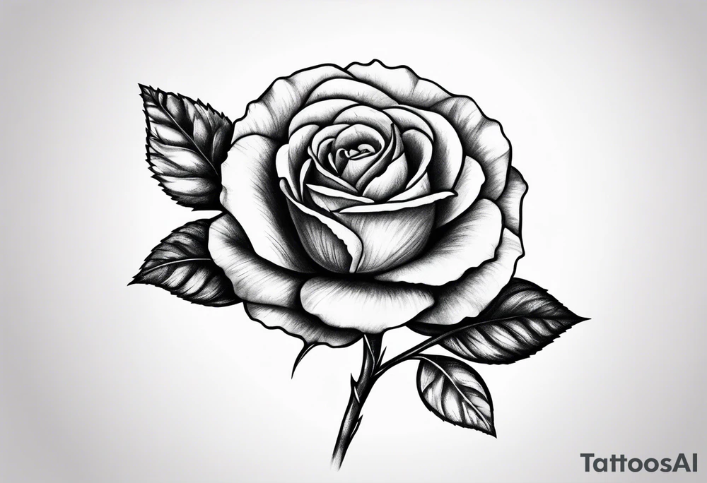 Small Rose with stem tattoo tattoo idea