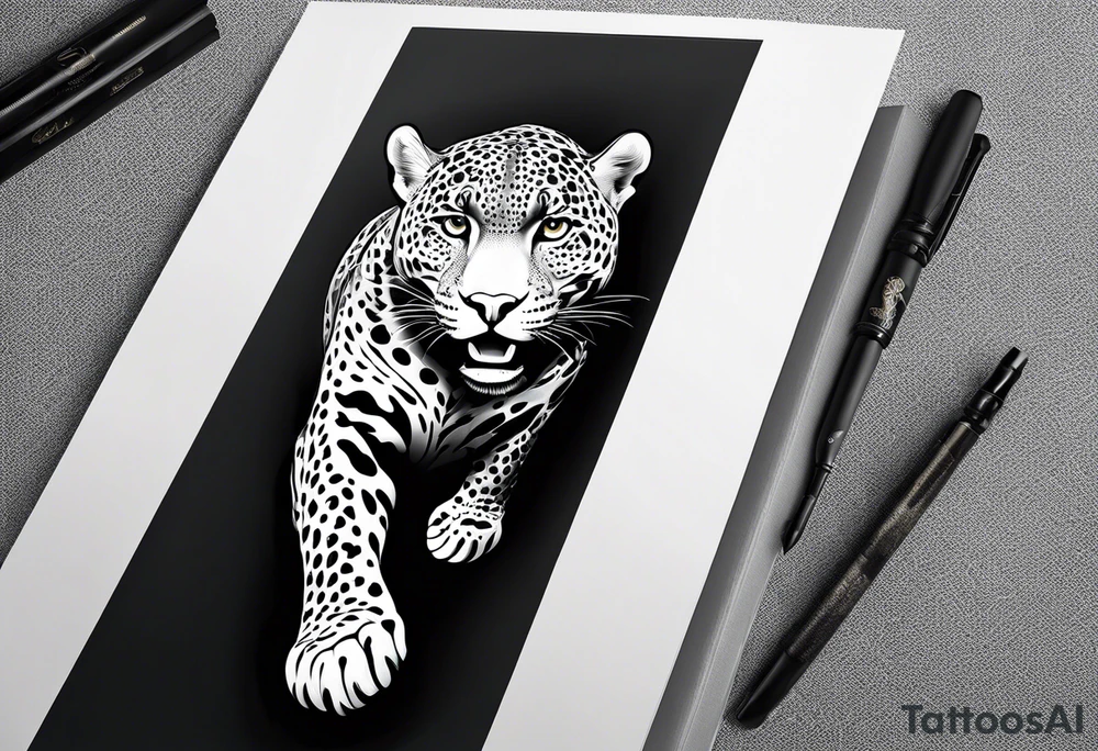 jaguar running, view from above tattoo idea