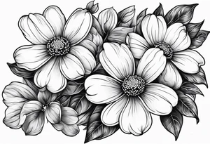 Dogwood flowers, daisy flowers, spring tattoo idea
