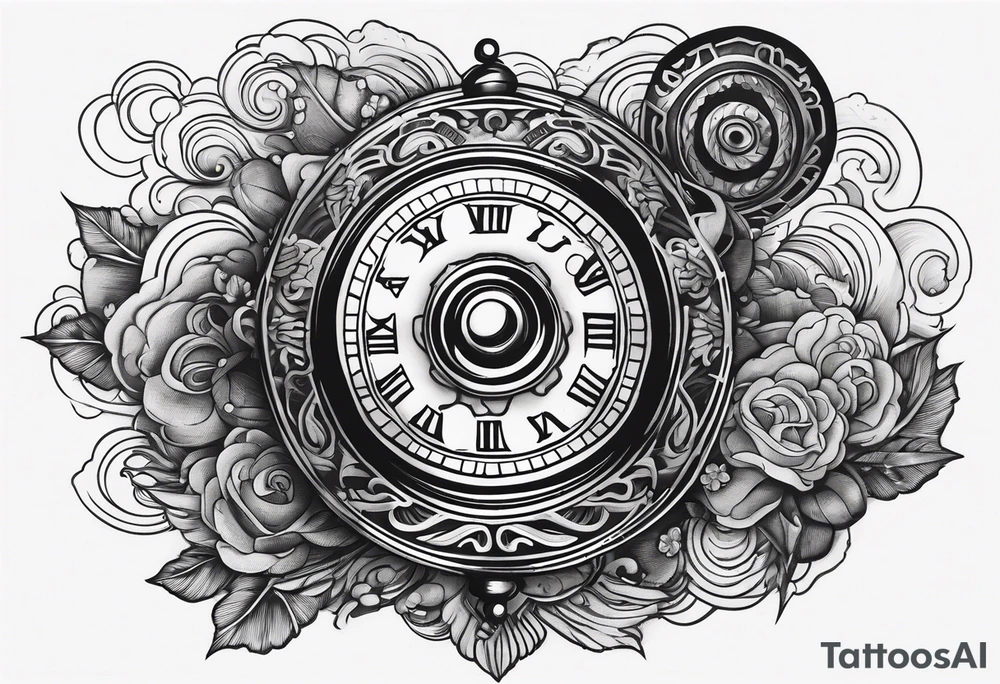 Gear shifting knob and money and fire tattoo idea