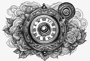 Gear shifting knob and money and fire tattoo idea