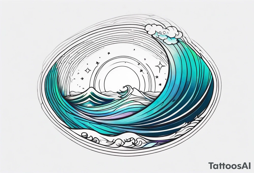 wave diffraction tattoo idea