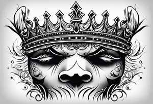 Crown face tattoo idea