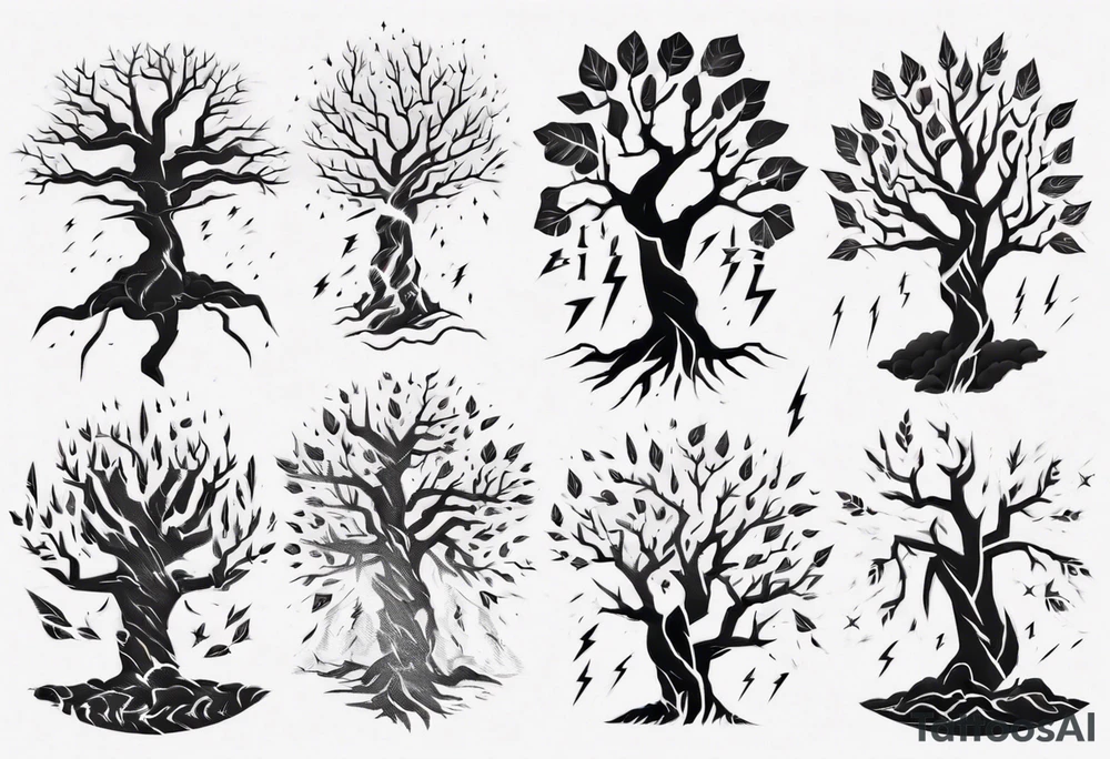 lightning tree tattoo idea