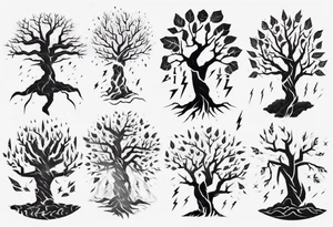 lightning tree tattoo idea