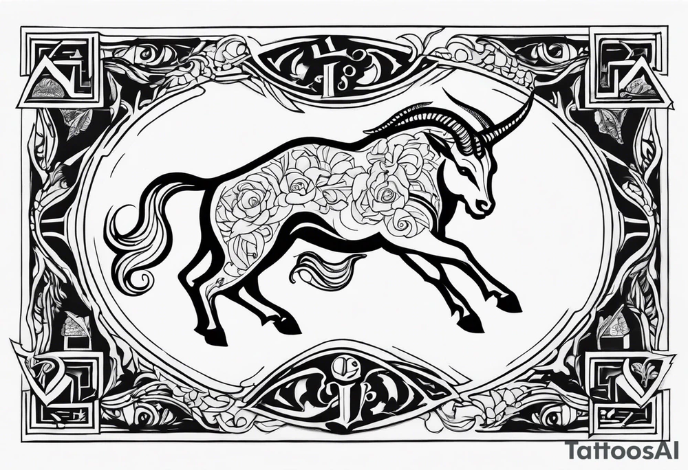 Capricorn and includes the letters sjy tattoo idea