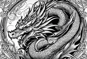 dragon, strength, pisces, water, instinct, phoenix tattoo idea