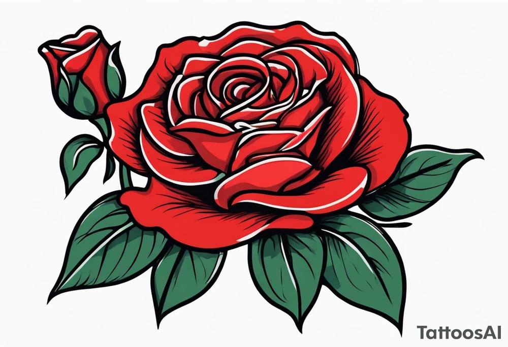 traditional rose bundle red tattoo idea