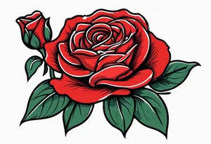 traditional rose bundle red tattoo idea
