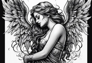 Crying angel tattoo idea