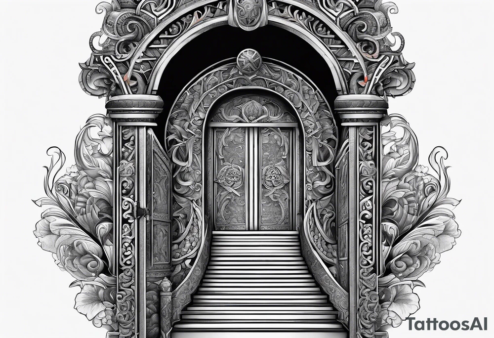 The Viking is at the bottom of the stairs that lead to the gate to Valhalla. tattoo idea