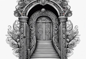 The Viking is at the bottom of the stairs that lead to the gate to Valhalla. tattoo idea