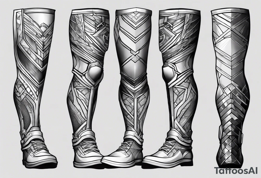 Leg armor men tattoo tattoo idea