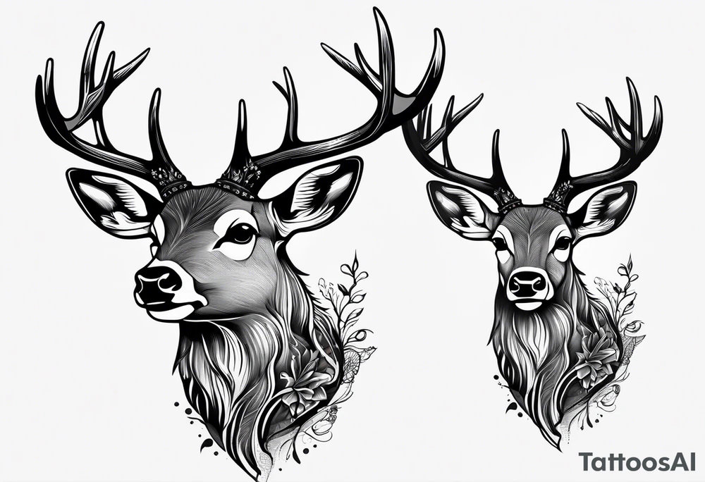 Mule deer head tattoo idea