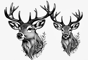 Mule deer head tattoo idea