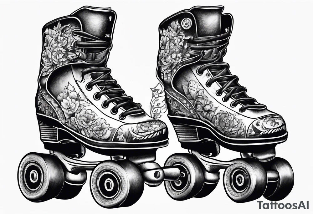 Pair of rollerskates tattoo idea