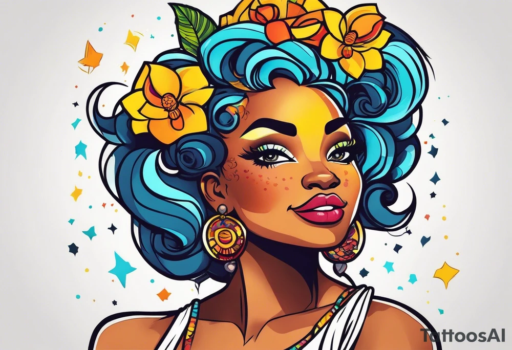leo black woman tattoo idea