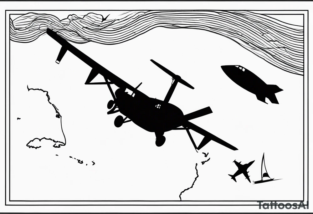 Outline map of the UAV and bvi Caribbean islands tattoo idea