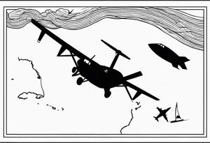 Outline map of the UAV and bvi Caribbean islands tattoo idea