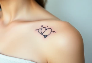 wedding ring tattoo with hearts and diamond tattoo idea