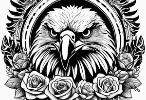 Eagle and rose tattoo idea