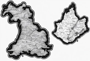 New Zealand map outline behind it and southern cross tattoo idea