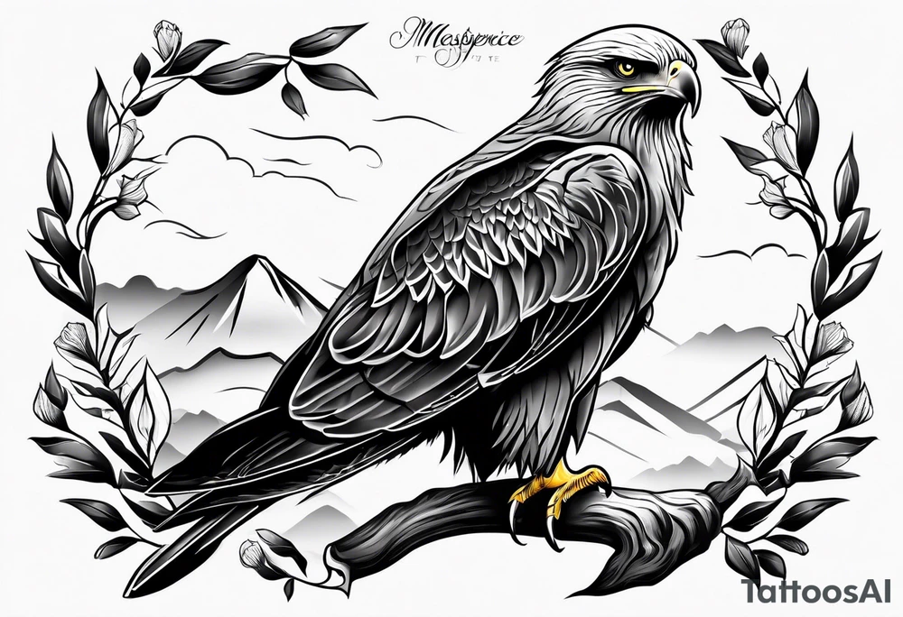 Black kite. Soft. Small. Child like. Environmental elements tattoo idea