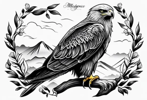 Black kite. Soft. Small. Child like. Environmental elements tattoo idea