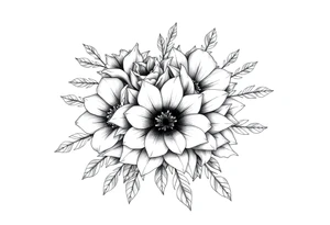 bouquet of flowers tattoo idea