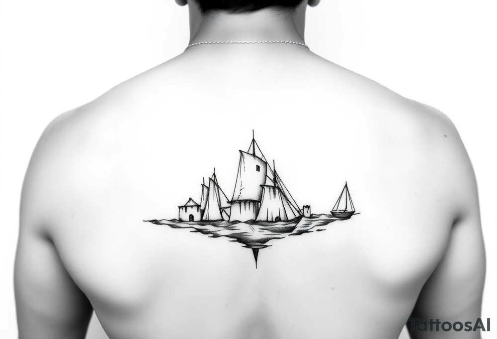 OLAS DE MAR AL REDEDOR DEL BICEPS, DE MANERA SUTIL, LA MAREA MÁS ALTA SE CONVIERTE EN CORAZÓN. tattoo idea