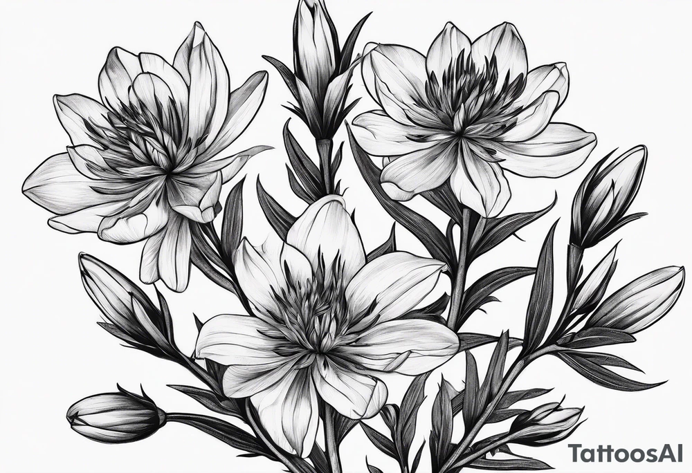 fine line indian paintbrush - white background, clean background, no skin tattoo idea