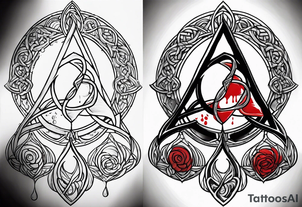 Triquetra tattoo dripping blood tattoo idea