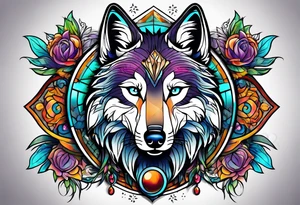 Trippy Wolf tattoo idea