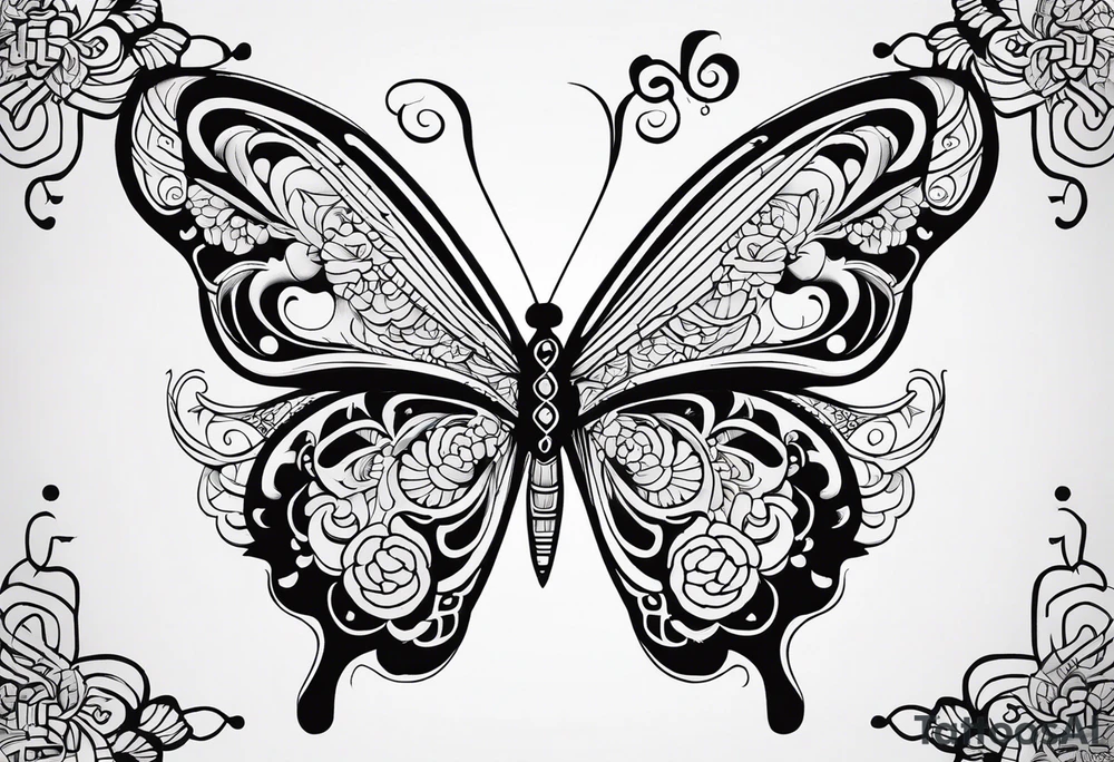 Create a Fine Line tattoo made out of the name Mingo and very pretty maybe a butterfly tattoo idea