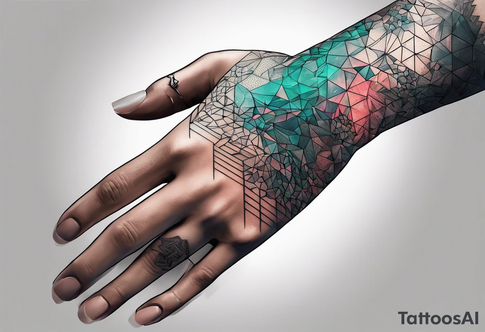 cyberpunk 2077, hand tattoo, geometric, subtle, men tattoo idea